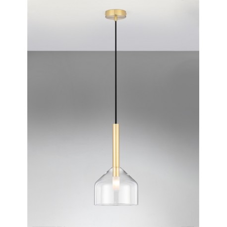 Sandy Gold Metal & Clear Glass LED G9 1x5 Watt 230 Volt IP20 Bulb Excluded D: 20 H: 191 cm Adjustable Height - PNL9028830 - NOVA