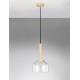 Sandy Gold Metal & Clear Glass LED G9 1x5 Watt 230 Volt IP20 Bulb Excluded D: 20 H: 191 cm Adjustable Height - PNL9028830 - NOVA