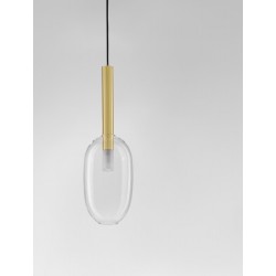 Sandy Gold Metal & Clear Glass LED G9 1x5 Watt 230 Volt IP20 Bulb Excluded D: 14 H: 179 cm Adjustable Height - PNL9028833 - NO