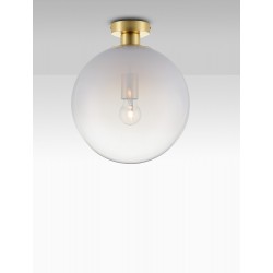 Brass Gold Metal & Gradient White Glass LED E27 1x12 Watt 230 Volt IP20 Bulb Excluded D: 30 H: 35.5 cm - PNL9028839 - NOVALUCE