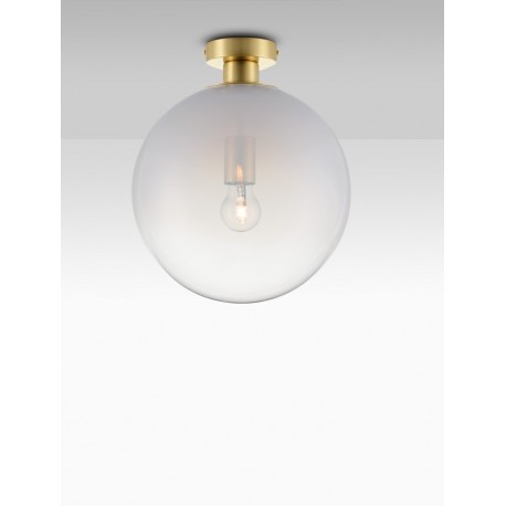 Brass Gold Metal & Gradient White Glass LED E27 1x12 Watt 230 Volt IP20 Bulb Excluded D: 30 H: 35.5 cm - PNL9028839 - NOVALUCE