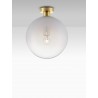 Brass Gold Metal & Gradient White Glass LED E27 1x12 Watt 230 Volt IP20 Bulb Excluded D: 30 H: 35.5 cm