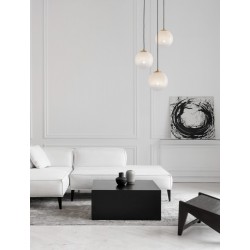 Brass Gold Metal & Gradient White Glass LED E27 3x12 Watt 230 Volt IP20 Bulb Excluded D: 30 H: 120 cm Adjustable Height