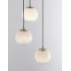 Brass Gold Metal & Gradient White Glass LED E27 3x12 Watt 230 Volt IP20 Bulb Excluded D: 30 H: 120 cm Adjustable Height - PNL902