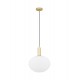 Matt Gold Metal & Milky White Structured Glass LED E27 1x12 Watt 230 Volt IP20 Bulb Excluded 32 D: 32 H: 120 cm Adjustable heig