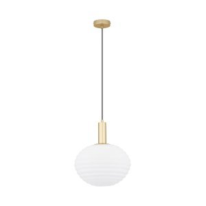 Matt Gold Metal & Milky White Structured Glass LED E27 1x12 Watt 230 Volt IP20 Bulb Excluded 32 D: 32 H: 120 cm Adjustable heig