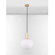 Matt Gold Metal & Milky White Structured Glass LED E27 1x12 Watt 230 Volt IP20 Bulb Excluded 32 D: 32 H: 120 cm Adjustable heig