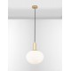 Matt Gold Metal & Milky White Structured Glass LED E27 1x12 Watt 230 Volt IP20 Bulb Excluded 32 D: 32 H: 120 cm Adjustable heig