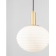 Matt Gold Metal & Milky White Structured Glass LED E27 1x12 Watt 230 Volt IP20 Bulb Excluded 32 D: 32 H: 120 cm Adjustable heig