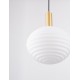 Matt Gold Metal & Milky White Structured Glass LED E27 1x12 Watt 230 Volt IP20 Bulb Excluded 32 D: 32 H: 120 cm Adjustable heig