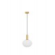 Matt Gold Metal & Milky White Structured Glass LED E27 1x12 Watt 230 Volt IP20 Bulb Excluded D: 24 H: 120 cm Adjustable height 