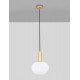 Matt Gold Metal & Milky White Structured Glass LED E27 1x12 Watt 230 Volt IP20 Bulb Excluded D: 24 H: 120 cm Adjustable height 