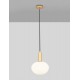 Matt Gold Metal & Milky White Structured Glass LED E27 1x12 Watt 230 Volt IP20 Bulb Excluded D: 24 H: 120 cm Adjustable height 