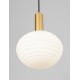 Matt Gold Metal & Milky White Structured Glass LED E27 1x12 Watt 230 Volt IP20 Bulb Excluded D: 24 H: 120 cm Adjustable height 