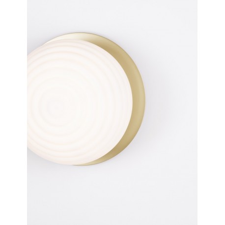 Matt Gold Metal & Milky White Structured Glass LED E27 1x12 Watt 230 Volt IP20 Bulb Excluded 35 D: 35 H: 28 cm - PNL9028845 - NO