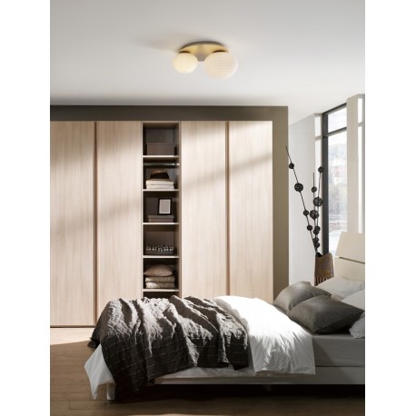 Matt Gold Metal & Milky White Structured Glass LED E14 1x5 Watt LED E27 1x12 Watt 230 Volt IP20 Bulb Excluded L: 45 W: 35 H: 21.