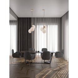 Matt Gold Metal & Milky White Structured Glass LED E14 3x5 Watt 230 Volt IP20 Bulb Excluded D: 32.5 H: 120 cm Adjustable height