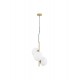 Matt Gold Metal & Milky White Structured Glass LED E14 3x5 Watt 230 Volt IP20 Bulb Excluded D: 32.5 H: 120 cm Adjustable height