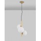 Matt Gold Metal & Milky White Structured Glass LED E14 3x5 Watt 230 Volt IP20 Bulb Excluded D: 32.5 H: 120 cm Adjustable height