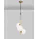 Matt Gold Metal & Milky White Structured Glass LED E14 3x5 Watt 230 Volt IP20 Bulb Excluded D: 32.5 H: 120 cm Adjustable height