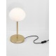 Matt Gold Metal & Milky White Structured Glass LED E14 1x5 Watt 230 Volt IP20 Bulb Excluded Cable Length: 190 cm D: 18 H: 38 cm 