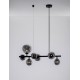 Matt Black Metal & Smoky Glass LED G9 7x5 Watt 230 Volt IP20 Bulb Excluded L: 65 W: 28.9 H: 120 cm Adjustable height - PNL90288