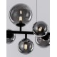 Matt Black Metal & Smoky Glass LED G9 7x5 Watt 230 Volt IP20 Bulb Excluded L: 65 W: 28.9 H: 120 cm Adjustable height - PNL90288
