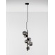 Matt Black Metal & Smoky Glass LED G9 6x5 Watt 230 Volt IP20 Bulb Excluded L: 28 W: 23.2 H: 120 cm BOTH HANGING SYSTEM INCLUDE
