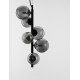Matt Black Metal & Smoky Glass LED G9 6x5 Watt 230 Volt IP20 Bulb Excluded L: 28 W: 23.2 H: 120 cm BOTH HANGING SYSTEM INCLUDE