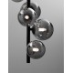 Matt Black Metal & Smoky Glass LED G9 6x5 Watt 230 Volt IP20 Bulb Excluded L: 28 W: 23.2 H: 120 cm BOTH HANGING SYSTEM INCLUDE