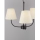 Black Metal & Cream Fabric Shade LED E27 3x12 Watt 230 Volt IP20 Bulb Excluded D: 52 H1: 38 H2: 98 cm Adjustable Height - PNL9