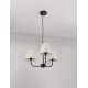 Black Metal & Cream Fabric Shade LED E27 3x12 Watt 230 Volt IP20 Bulb Excluded D: 52 H1: 38 H2: 98 cm Adjustable Height - PNL9