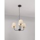 Black Metal & Cream Fabric Shade LED E27 3x12 Watt 230 Volt IP20 Bulb Excluded D: 52 H1: 38 H2: 98 cm Adjustable Height - PNL9