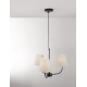 Black Metal & Cream Fabric Shade LED E27 3x12 Watt 230 Volt IP20 Bulb Excluded D: 52 H1: 38 H2: 98 cm Adjustable Height - PNL9