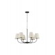 Black Metal & Cream Fabric Shade LED E27 6x12 Watt 230 Volt IP20 Bulb Excluded D: 75 H1: 45 H2: 130 cm Adjustable Height - PNL9