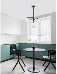 Opal Glass Sandy Black Aluminium LED G9 3x5 Watt 230 Volt IP20 Bulb Excluded D: 49 H: 71 cm Fixed Height - PNL9043305 - NOVALUCE