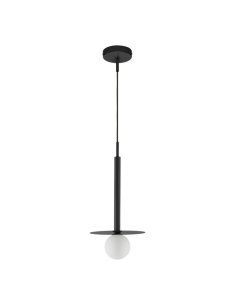 Sandy Black Metal Opal Glass LED G9 1x5 Watt 230 Volt IP20 Bulb Excluded D: 22 H1: 55 H2: 150 cm Adjustable height - PNL9043306 