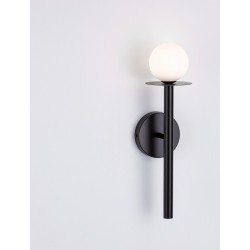 Sandy Black Metal Opal Glass LED G9 1x5 Watt IP20 Bulb Excluded D: 12 W: 14 H: 45 cm - PNL9043310 - NOVALUCE