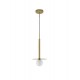 Brass Gold Metal Opal Glass LED G9 1x5 Watt 230 Volt IP20 Bulb Excluded D: 22 H1: 55 H2: 150 cm Adjustable height - PNL9043311 
