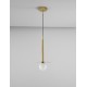 Brass Gold Metal Opal Glass LED G9 1x5 Watt 230 Volt IP20 Bulb Excluded D: 22 H1: 55 H2: 150 cm Adjustable height - PNL9043311 