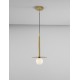 Brass Gold Metal Opal Glass LED G9 1x5 Watt 230 Volt IP20 Bulb Excluded D: 22 H1: 55 H2: 150 cm Adjustable height - PNL9043311 