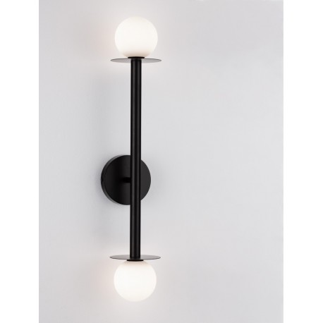 Sandy Black Metal Opal Glass LED G9 2x5 Watt IP20 Bulb Excluded D: 12 W: 14 H: 67 cm - PNL9043317 - NOVALUCE