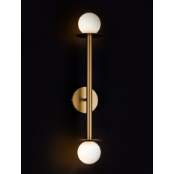 Brass Gold Metal Opal Glass LED G9 2x5 Watt IP20 Bulb Excluded D: 12 W: 14 H: 67 cm - PNL9043319 - NOVALUCE