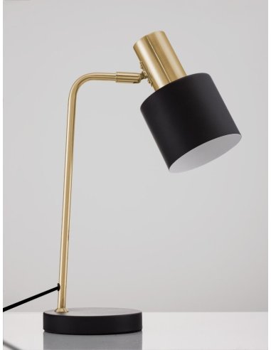 Gold Metal Sandy Black Metal Shade Black Base LED E14 1x5 Watt 230 Volt IP20 Bulb Excluded Cable Length: 155 cm D: 28 H: 43.5 cm