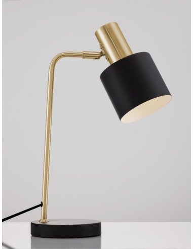 Gold Metal Sandy Black Metal Shade Black Base LED E14 1x5 Watt 230 Volt IP20 Bulb Excluded Cable Length: 155 cm D: 28 H: 43.5 cm