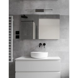 Sandy Black Aluminium & Acrylic LED 20 Watt 230 Volt 1615Lm 3000K IP44 L: 62 W: 14 H: 6 cm - PNL9053202 - NOVALUCE