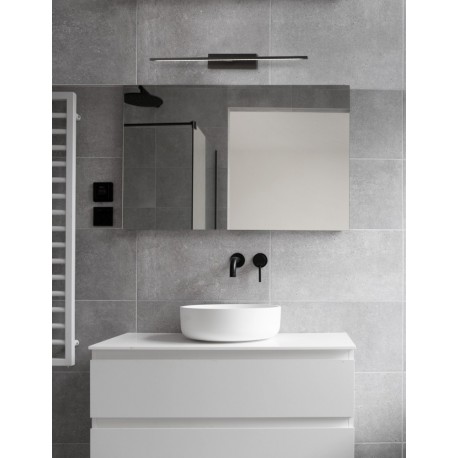 Sandy Black Aluminium & Acrylic LED 20 Watt 230 Volt 1615Lm 3000K IP44 L: 62 W: 14 H: 6 cm - PNL9053202 - NOVALUCE