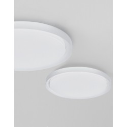 Triac Dimmable Matt White Metal & Acrylic Diffuser LED 50 Watt 230 Volt 2750Lm 3000K IP20 D: 56 H: 7.5 cm - PNL9053593 - NOVALU