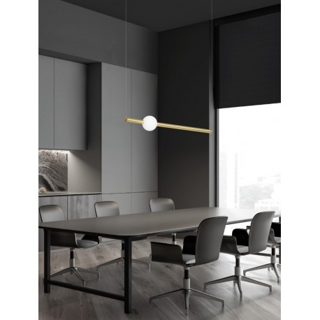 Gold Aluminium & Acrylic LED 11 Watt 230 Volt 693Lm 3000K IP20 L: 92 W: 12 H: 150 cm Adjustable Height - PNL9054452 - NOVALUCE