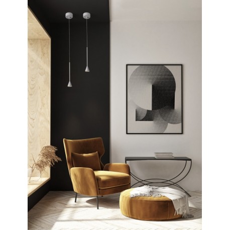 Triac Dimmable White Aluminium LED 6 Watt 220-240 Volt 262Lm 3000K IP20 D: 6 H: 200 cm Adjustable Height - PNL9060215 - NOVALUCE